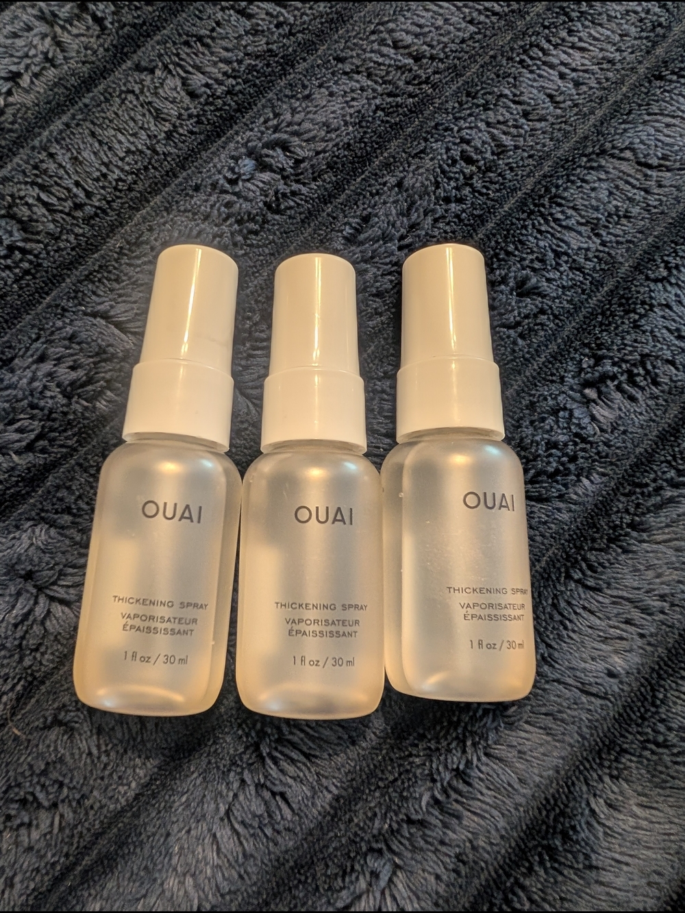 OUAI Thickening Spray Trio - Frosted White Bottles
